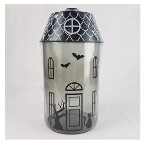 Target Haunted House NOVELTY CONTAINER Halloween Glass Jar Plastic Lid NWT